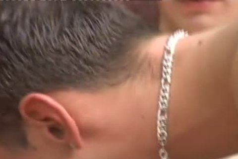 Energetic homosexual sofa group sex for real males