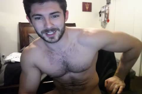 nasty bushy Hunky Doing A web camera Show.