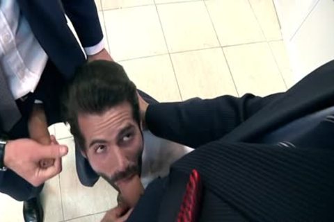 Muscle gay three-some With Facial