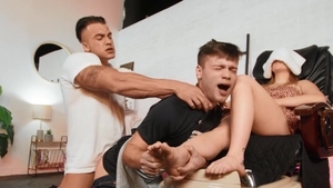 Str8ToGay: Tattooed big dick Ryan Bailey throat fuck