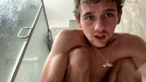 Skinny chap Taking Shower