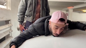 Arab teen Takes throbbing 10-Pounder In Parking Lot
