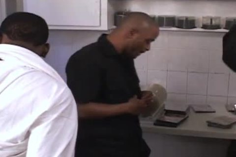 This talented thug pokes two large darksome schlongs